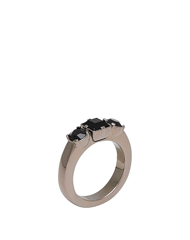 DSQUARED2 Bague Noir 80% Argent, 20% Cristal