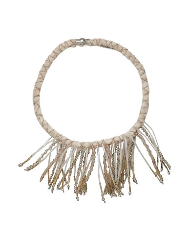 FABIANA FILIPPI Necklace Cream Textile fibres, Glass