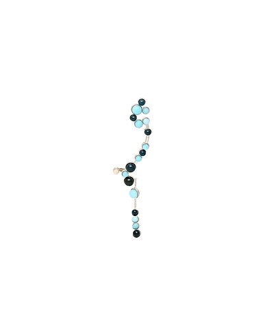 CHLOÉ Einzelner Ear Cuff und Ohrring Himmelblau 100% Messing, Amazonit, Heliotrop