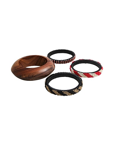 MALÌPARMI Bracciale Rosso Fibre tessili, Legno