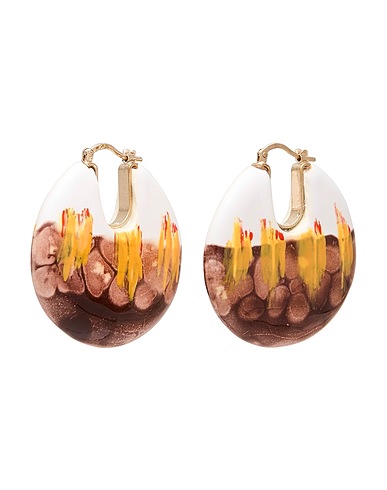 CHLOÉ Earrings White 100% Brass, Ceramic