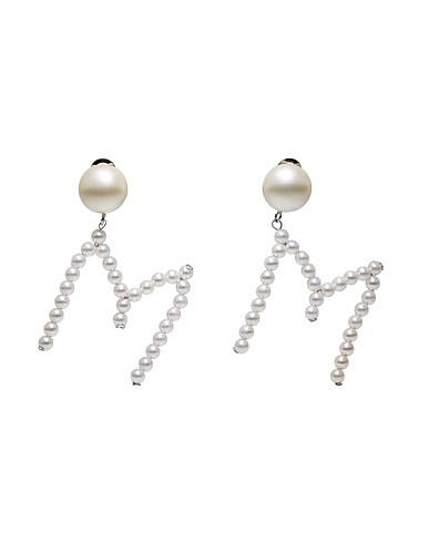 MOSCHINO Earrings White 90% Pearls, 10% Metal
