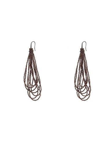 BRUNELLO CUCINELLI Earrings Bronze Silver, Glass