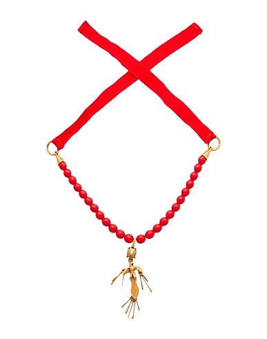 VALENTINO GARAVANI Necklace Red Textile fibres, Metal