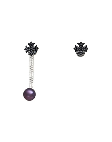 APM Monaco Earrings Black 925/1000 Silver