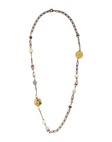 ONE OFF Collana Bronzo Ottone, Rodocrosite, Agata, Pietra dura, Labradorite