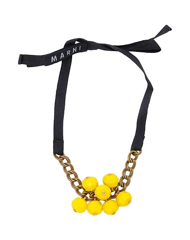 MARNI Collana Giallo Fibre tessili, Metallo