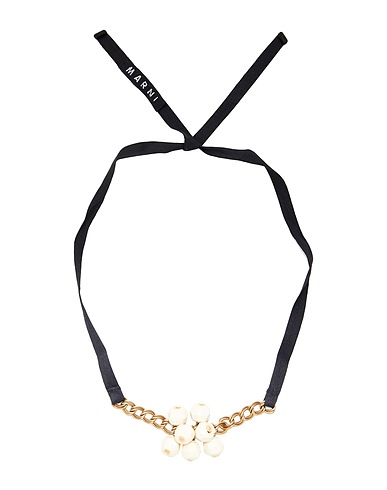 MARNI Necklace Ivory Textile fibers, Metal