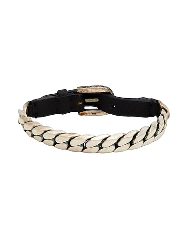 GUCCI Bracelet Silver Leather, 925/1000 Silver