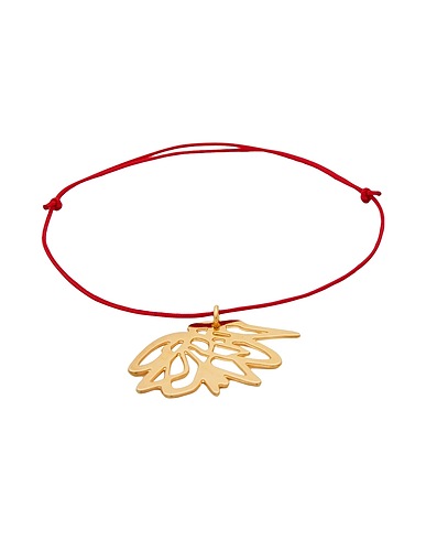 MALAIKA RAISS Bracelet Red Textile fibers, Brass