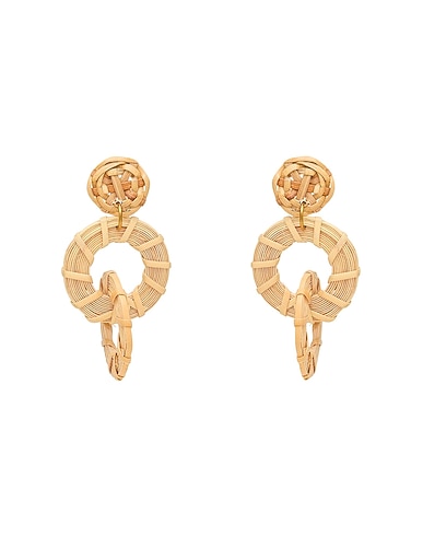 LIVIANA CONTI Earrings Beige Synthetic raffia