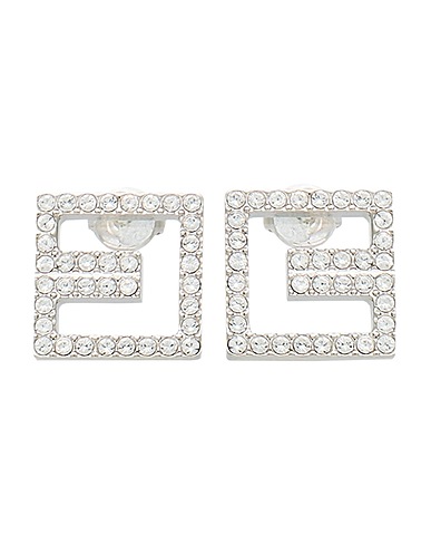 ELISABETTA FRANCHI Earrings Silver Brass, Glass