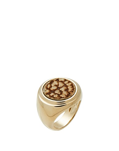 BORBONESE Ring Gold Metal, Leather