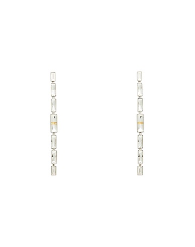 ELISABETTA FRANCHI Earrings Silver Brass, Glass