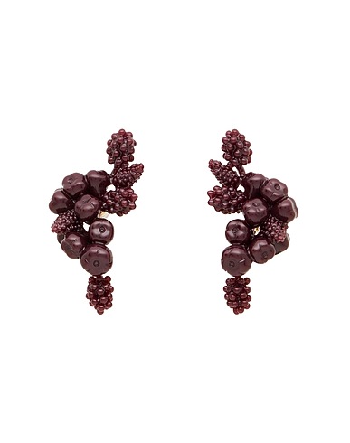 TORY BURCH Earrings Burgundy Plastic