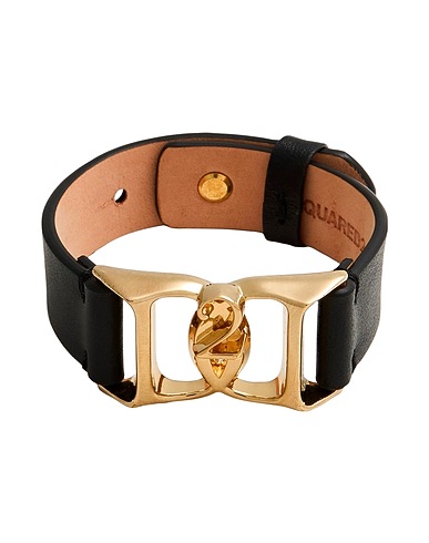 DSQUARED2 Bracelet Black Leather, Metal