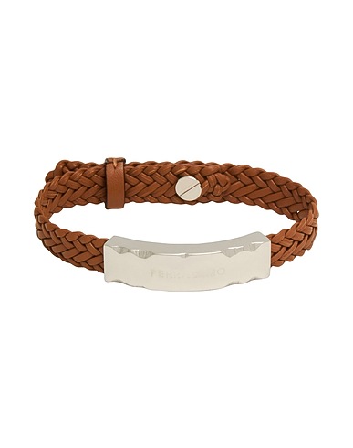 FERRAGAMO Bracelet Camel Leather, Metal
