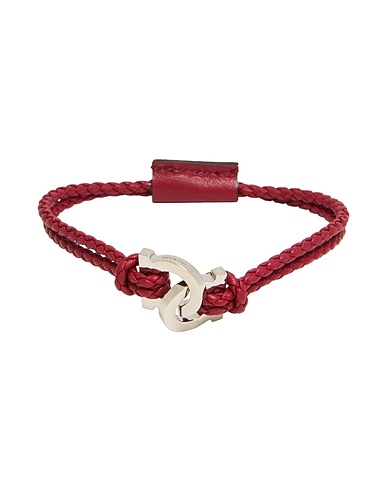 FERRAGAMO Bracelet Brick red Leather, Metal