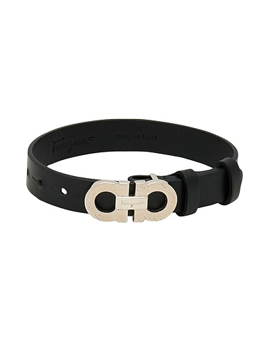 FERRAGAMO JEWELLERY and WATCHES Black 85% Calfskin, 15% Brass