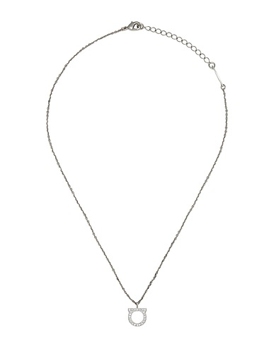 FERRAGAMO Necklace Silver 99% Brass, 1% Glass