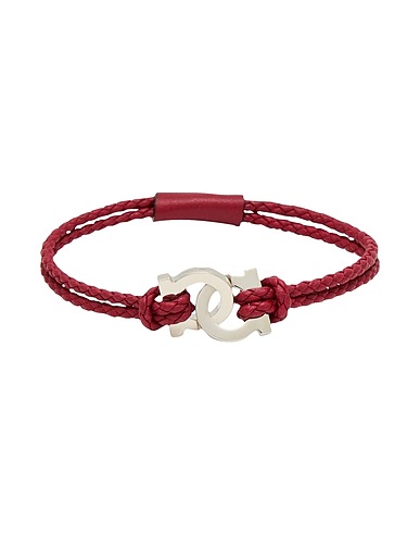 FERRAGAMO Bracelet Brick red Leather, Metal
