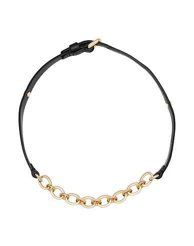 BORBONESE Necklace Black Leather, Metal