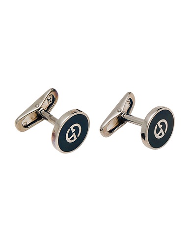 GIORGIO ARMANI Cufflinks and Tie Clips Navy blue 90% Silver, 10% Enamel