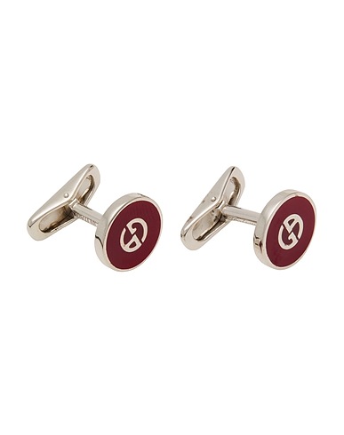 GIORGIO ARMANI Cufflinks and Tie Clips Red 90% Silver, 10% Enamel