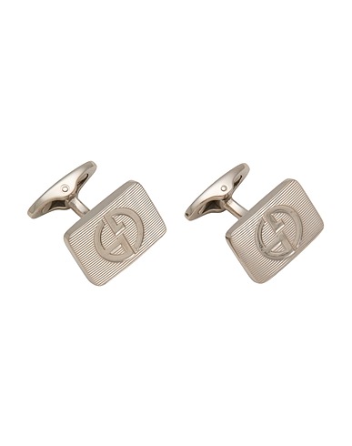 GIORGIO ARMANI Cufflinks and Tie Clips Silver 100% Lambskin