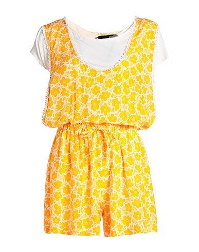 LOVE MOSCHINO Jumpsuits and Overalls Yellow 100% Silk, Viscose