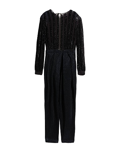 ELISABETTA FRANCHI GOLD Tute e Salopette Nero 100% Viscosa, Poliestere