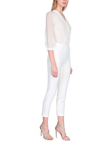 ERMANNO DI ERMANNO SCERVINO Jumpsuits and Dungarees White 90% Polyester, 10% Elastane