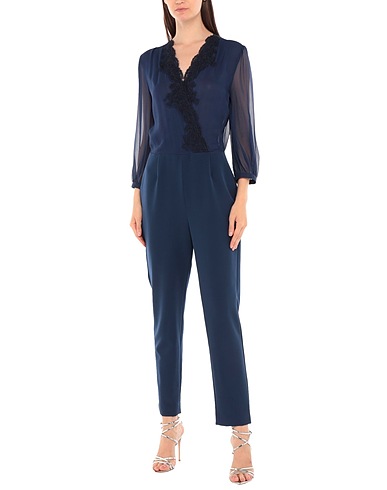 ERMANNO DI ERMANNO SCERVINO Jumpsuits and Overalls Midnight blue 90% Polyester, 10% Elastane