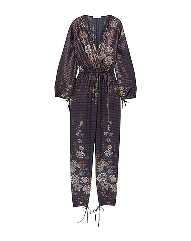 CHLOÉ Overalls Dark purple 67% Cotton, 28% Silk, 5% Polyether