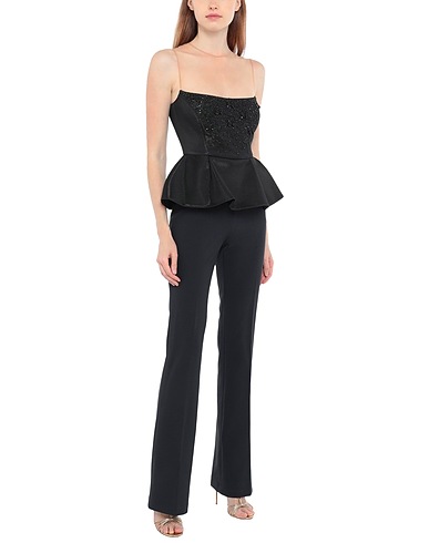 ELISABETTA FRANCHI Jumpsuits and Dungarees Black 95% Polyester, 5% Elastane