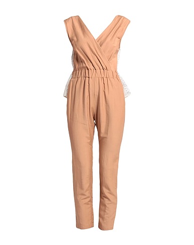 TWENTY EASY by KAOS Tute e Salopette Cammello 58% Viscosa, 28% Lino, 14% Cotone