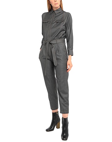 BRUNELLO CUCINELLI Jumpsuits and Overalls Black 100% Virgin Wool, Brass