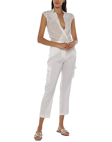 ERMANNO DI ERMANNO SCERVINO Jumpsuits and Overalls White 94% Rayon, 6% Elastane, Silk