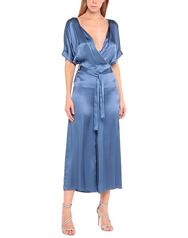 SEMICOUTURE Jumpsuits and Overalls Pastel blue 75% Acetate, 25% Silk