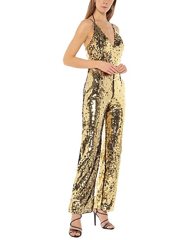 VICOLO Jumpsuits and Overalls Gold 100% Polyester