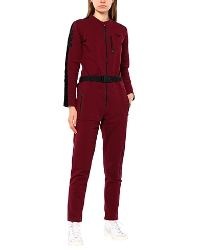 AERONAUTICA MILITARE Jumpsuits and Dungarees Burgundy 95% Cotton, 5% Elastane