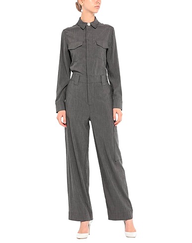 GANNI Jumpsuits and Overalls Grey 50% Viscose, 49% Polyester, 1% Elastane