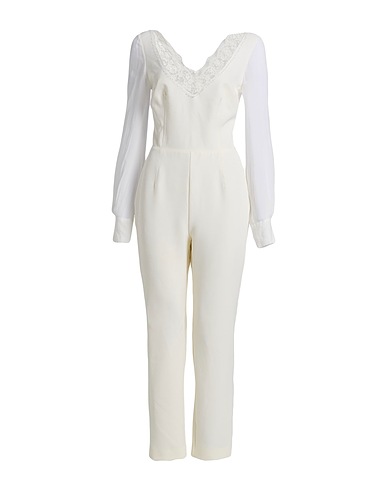 ERMANNO DI ERMANNO SCERVINO Jumpsuits and Dungarees Cream 88% Polyester, 12% Elastane, Viscose, Polyamide, Cotton