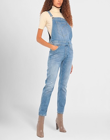 DONDUP Denim overall Blue 89% Cotton, 11% Elastane