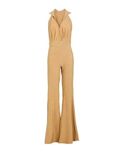 GIULIA N COUTURE Jumpsuits and Dungarees Gold 79% Viscose, 11% Polyester, 7% Polyamide, 3% Elastane