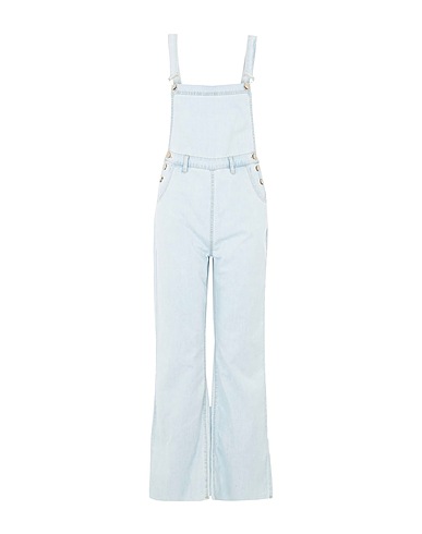 8 by YOOX Denim dungaree ORGANIC COTTON DENIM WIDE -LEG DUNGAREES
 Blue 100% Organic cotton