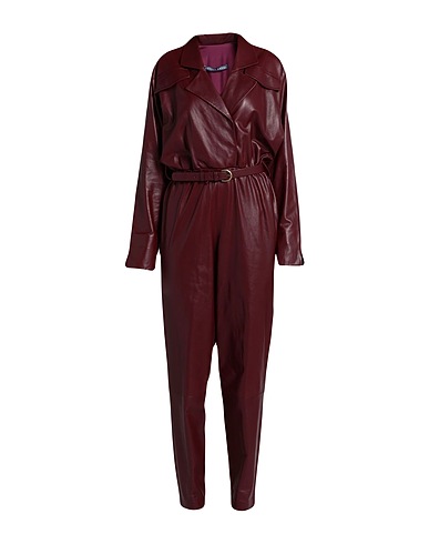 ZEYNEP ARCAY Jumpsuits and Overalls Burgundy 100% Lambskin
