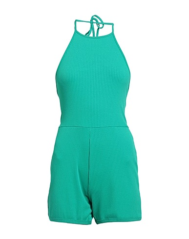 JACQUELINE de YONG Jumpsuits and Dungarees Emerald green 65% Polyester, 28% Viscose, 7% Elastane