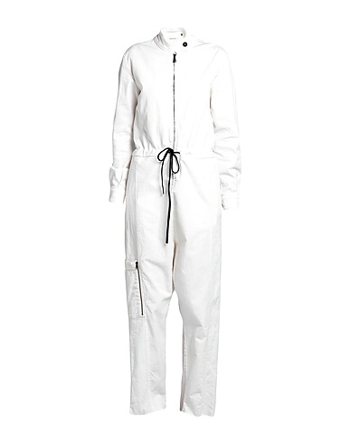 NOSTRASANTISSIMA Denim overall White 97% Cotton, 3% Elastane