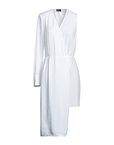 ELISABETTA FRANCHI Midi-Kleid Weiß 100% Viskose, Polyester
